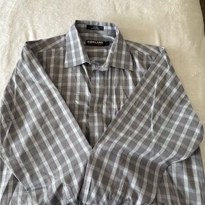 Kirkland Signature Men's Gray Checkered Shirt